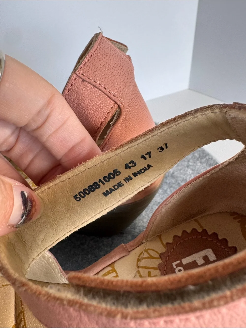 Fly London Yake Rose Perforated Leather Wedge Heels 37
